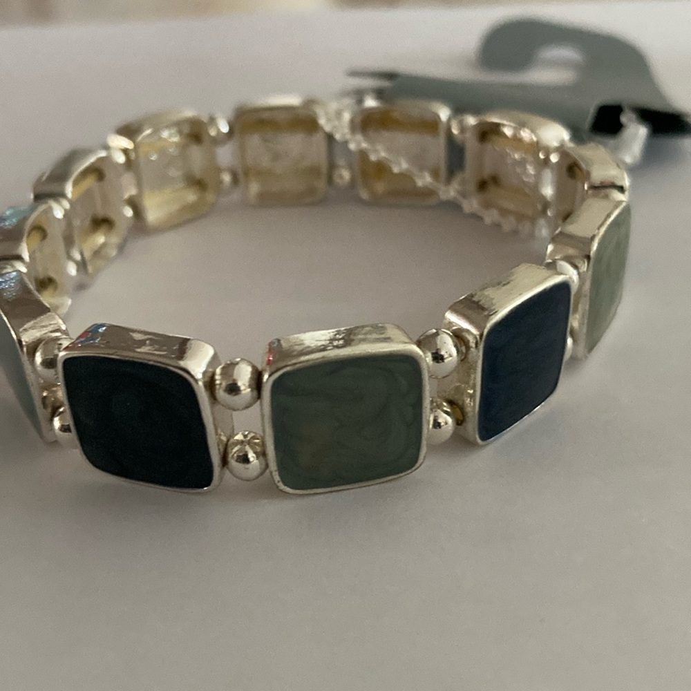 Willow bay stretchy bracelet green/ blue